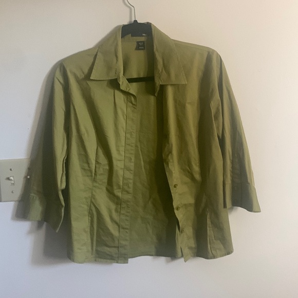 y2k green button-up - Picture 1 of 3